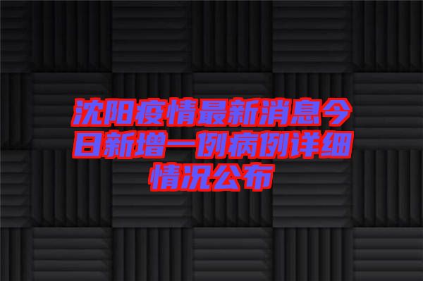 沈陽(yáng)疫情最新消息今日新增一例病例詳細(xì)情況公布