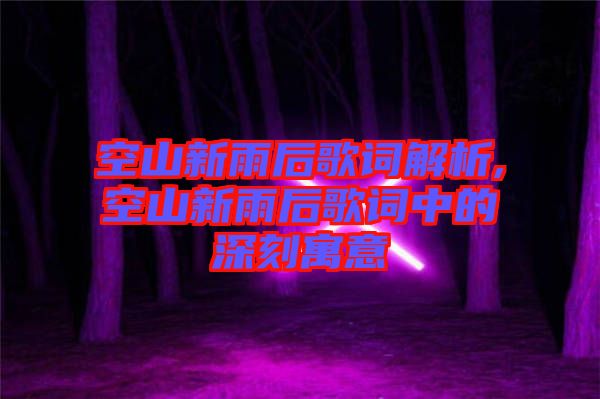 空山新雨后歌詞解析,空山新雨后歌詞中的深刻寓意