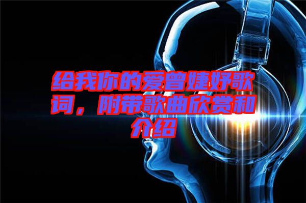 給我你的愛曾婕妤歌詞，附帶歌曲欣賞和介紹