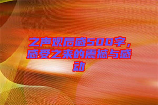 之聲觀后感500字，感受之來的震撼與感動(dòng)