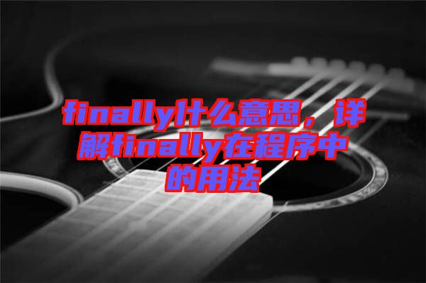 finally什么意思，詳解finally在程序中的用法