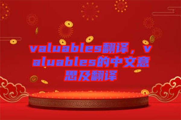 valuables翻譯，valuables的中文意思及翻譯