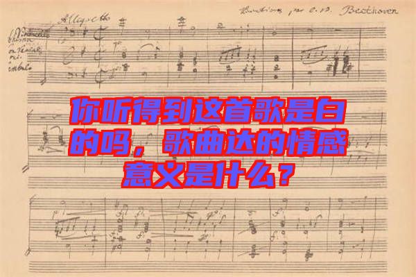 你聽得到這首歌是白的嗎，歌曲達(dá)的情感意義是什么？