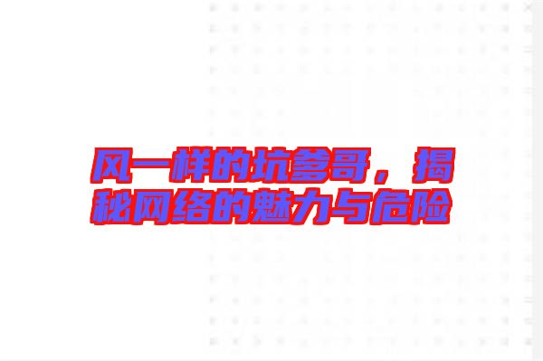 風(fēng)一樣的坑爹哥，揭秘網(wǎng)絡(luò)的魅力與危險(xiǎn)