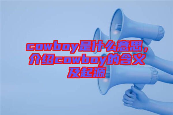 cowboy是什么意思，介紹cowboy的含義及起源